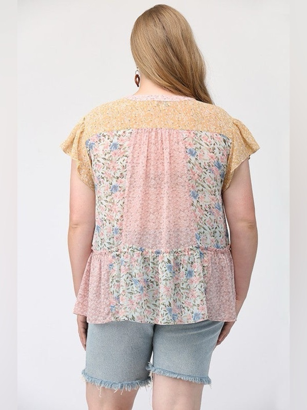 GiGiO Women's Pink and Yellow Floral Blouse - Picture 11 of 12